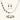 Gold-plated jewelry set with alternating black and clear cubic zirconia stones, featuring necklace, earrings and bracelet