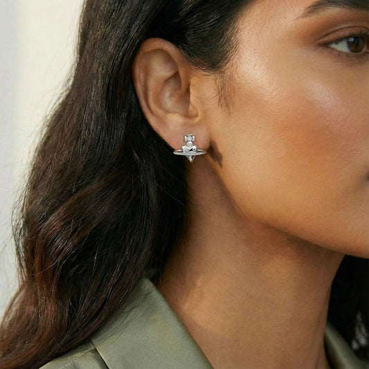Saturn Ring Stud Earrings