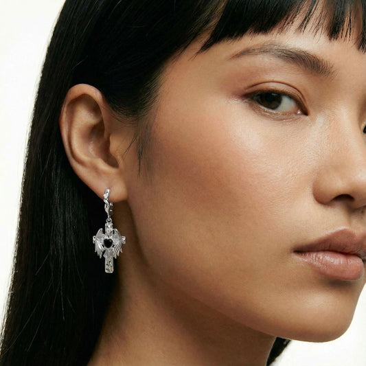 Guardian Angel Wing Hoops