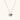 Gold-plated necklace with pink and purple enamel flower pendant featuring crystal accents on cream background