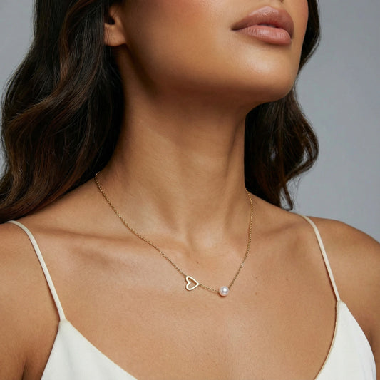 Pearl Heart Embrace Necklace