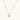 Delicate gold-plated necklace with bezel-set crystals and small heart pendant on beige background