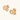 Three hammered gold discs clustered together forming organic statement earrings with textured surfaces