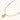 Delicate gold-plated necklace with mixed gemstone beads and ornate oval pendant on white background