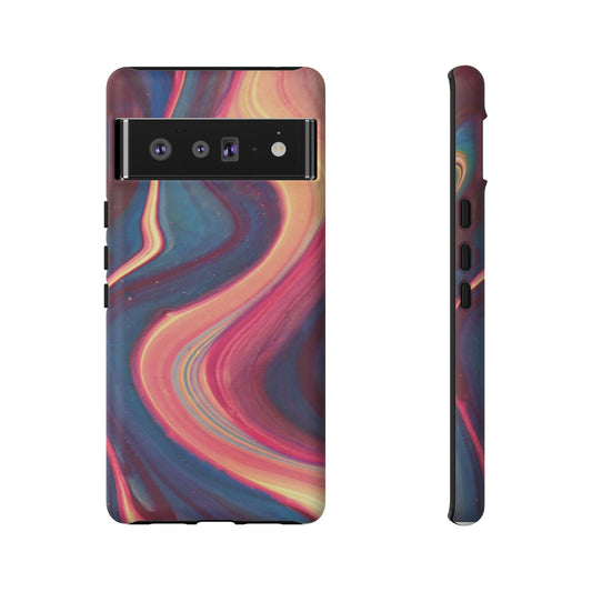 Iphone/Google Pixel Phone cases with Abstract Swirl Tough -Colorful Marble Protective Cover