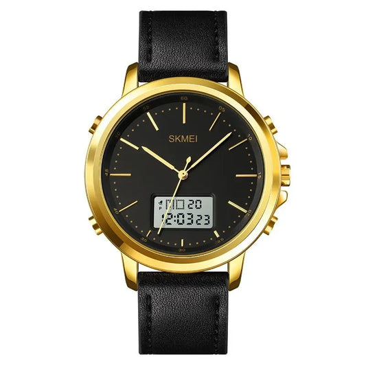 Casual Spiral Sports Crown Leather Alloy Round Pin Buckle Male Pointer Electronic Watch Utrano