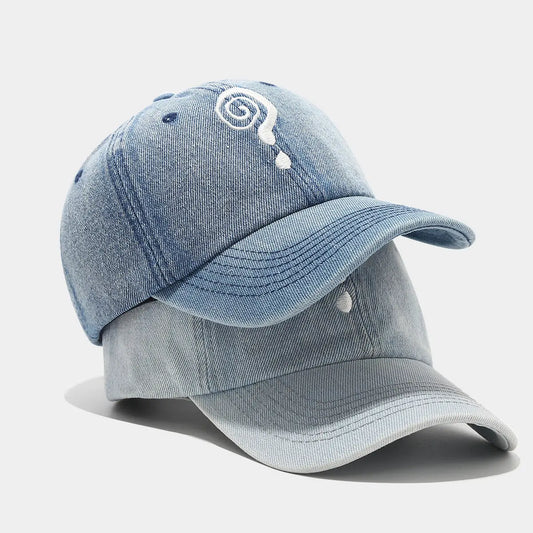 Creative Denim Question Mark Pattern Baseball Cap