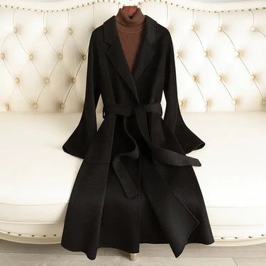 Double-sided Water Ripple Woolen Coat