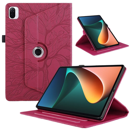 Tree Life Embossed Rotation Leather Tablet Case, For Xiaomi Pad 5 / 5 Pro