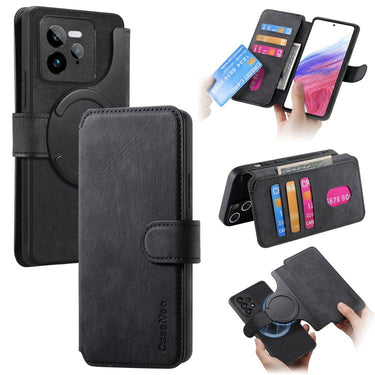 CaseNeo MagSafe RFID Anti-theft Retro Leather Phone Case, For Realme GT7 Pro, For Realme 13, For Realme 13+ 5G Global, For Realme C67 4G