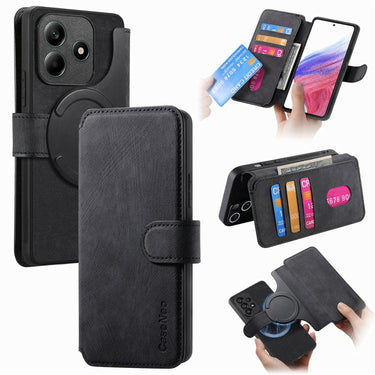CaseNeo MagSafe RFID Anti-theft Retro Leather Phone Case, For Redmi Note 13 Pro 5G, For Redmi Note 13 5G, For Redmi Note 13 Pro+ 5G, For Redmi Note 12 4G Global