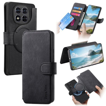 CaseNeo MagSafe RFID Anti-theft Retro Leather Phone Case, For Redmi Note 14 Pro 4G, For Redmi Note 14 4G 163.25mm, For Redmi Note 14 5G, For Redmi Note 14 Pro 5G