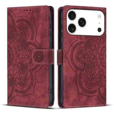 Mandala Embossed Retro Frosted Leather Phone Case, For iPhone 17 Pro Max, For iPhone 17 Pro, For iPhone 17, For iPhone Air