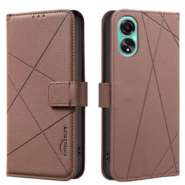 Geometric Pattern RFID Leather Phone Case, For OPPO A94 5G / F19 Pro+ / Reno5 Z 5G, For OPPO A74 5G / A93 5G / A54 5G, For OPPO A74 4G / F19 4G, For OPPO A72 / A52 / A92