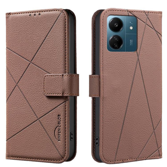 Geometric Pattern RFID Leather Phone Case, For Redmi 12 4G, For Redmi Note 12 Turbo, For Redmi Note 11 / 11S / 12S 6.43inch, For Redmi Note 12 4G
