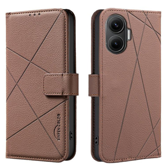 Geometric Pattern RFID Leather Phone Case, For Redmi Note 14 4G 16.25mm, For Redmi Note 14 Pro 5G / 14 Pro+ 5G, For Redmi A3, For Redmi Note 13 Pro 4G