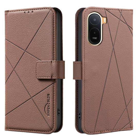 Geometric Pattern RFID Leather Phone Case, For Redmi K90/Poco F8 Pro, For Redmi 15C 5G / 4G EU 173mm, For Redmi 15 5G Global / 15 4G SEA 169.5mm, For Redmi Turbo 4 Pro