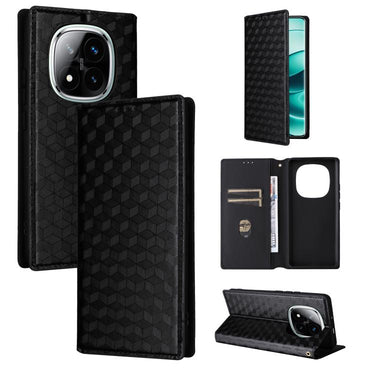 Cubic Grid Texture Flip Leather Phone Case, For Redmi K70E / Xiaomi Poco X6 Pro, For Redmi Note 13R Pro 5G, For Redmi Note 13 5G, For Redmi Note 13 Pro+ 5G