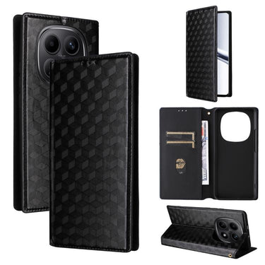 Cubic Grid Texture Flip Leather Phone Case, For Redmi K80 / K80 Pro, For Redmi Note 14 Pro 4G Global, For Redmi Note 14 4G 163.25mm, For Redmi Note 14 Pro+ 5G