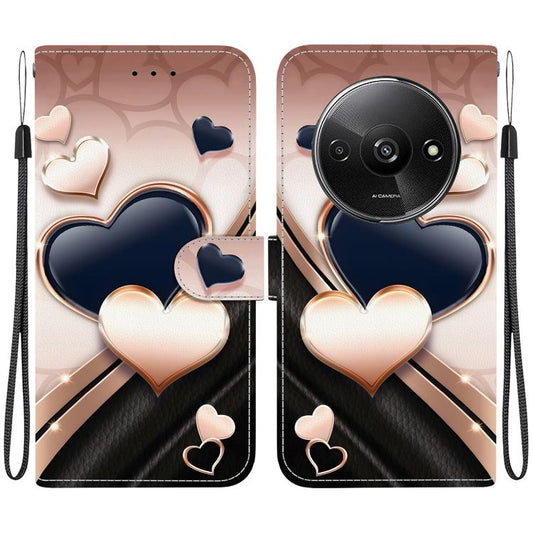 Crystal Texture Colored Drawing Leather Phone Case, For Redmi Note 13 4G, For Redmi K70E / Xiaomi Poco X6 Pro