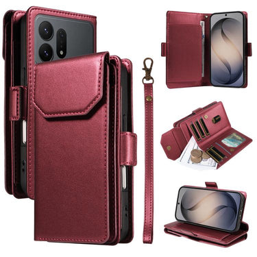 Multi Card Wallet Leather Phone Case with Strap, For Galaxy S27 Ultra 5G, For Galaxy S27 Pro 5G, For Galaxy S27+ 5G, For Galaxy S26 FE 5G