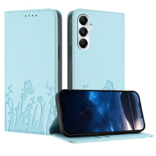 Tulips Butterfly Pattern Magnetic Vegan Leather Phone Case, For Samsung Galaxy S24 Ultra 5G, For Samsung Galaxy S24+ 5G