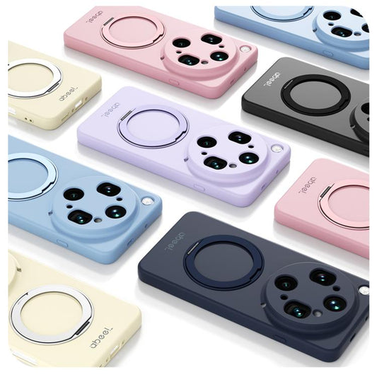 ABEEL Skin-friendly Feel Magnetic Liquid Silicone Phone Case with Holder, For OPPO Find X9 Ultra 5G, For OPPO Reno15 F 5G Global, For OPPO Reno15 Pro Max 5G Global, For OPPO Reno15 Pro 5G Global