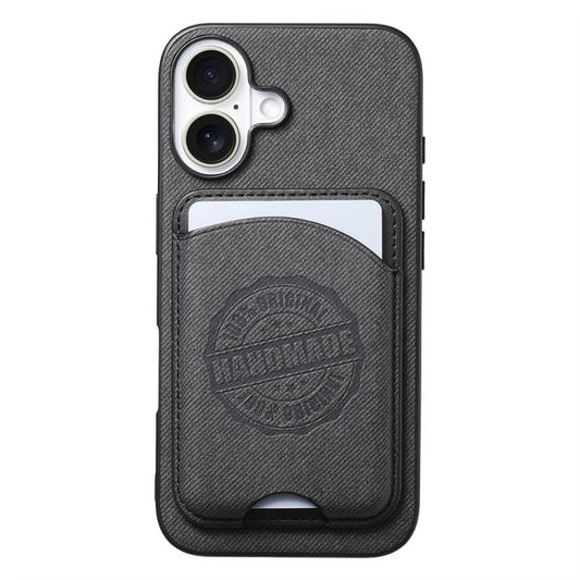 Twill Texture Vegan Leather Magnetic Phone Cover with Detachable Card Holder, For iPhone 17, For iPhone Air, For iPhone 16 Pro Max