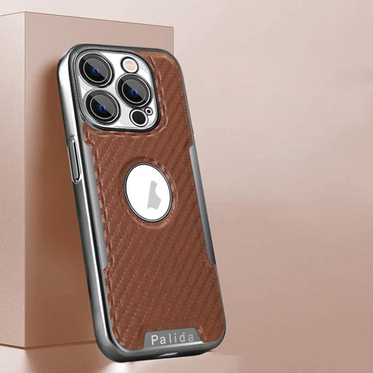 Palida Y7 Electroplated Carbon Fiber Texture Lens Film Phone Case, For iPhone 14 Pro Max, For iPhone 13 Pro Max, For iPhone 13 Pro, For iPhone 13