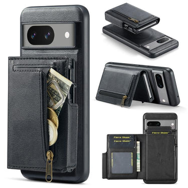 Fierre Shann Oil Wax Vegan Leather Magnetic Card Holder Back Phone Case, For Google Pixel 8a, For Google Pixel 8 Pro, For Google Pixel 8, For Google Pixel 7a