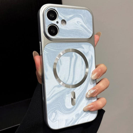 Water Ripple PC Magnetic Vegan Leather Phone Case, For iPhone 16 Pro, For iPhone 16 Plus