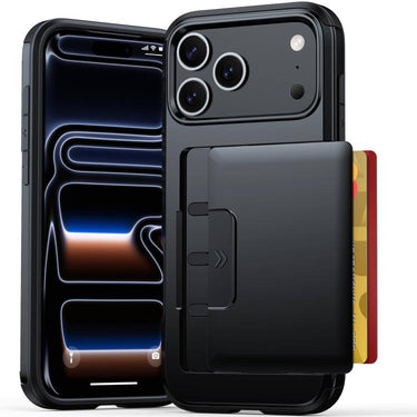 Sliding Card Slot PC Hybrid TPU Phone Case, For iPhone 17 Pro Max, For iPhone 17 Pro, For iPhone 17