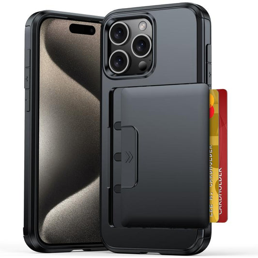 Sliding Card Slot PC Hybrid TPU Phone Case, For iPhone 14 Pro Max, For iPhone 13 Pro Max / 12 Pro Max, For iPhone 13 Pro Â