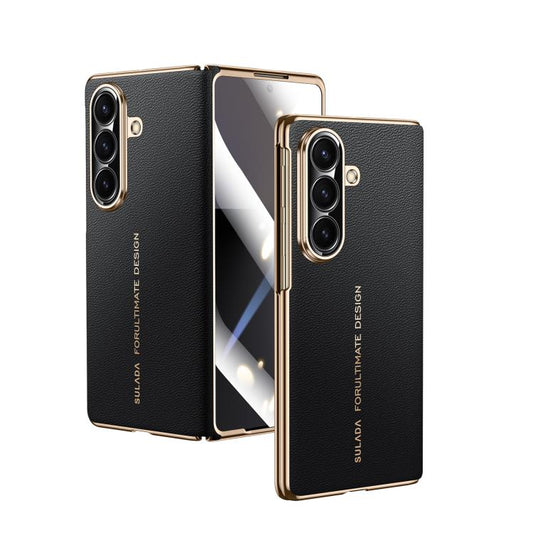 SULADA Transform Into XT Series Shell Film Integrated Magnetic Genuine Leather Phone Case, For Galaxy Z Fold8 Ultra 5G, For Galaxy Z Fold7 5G