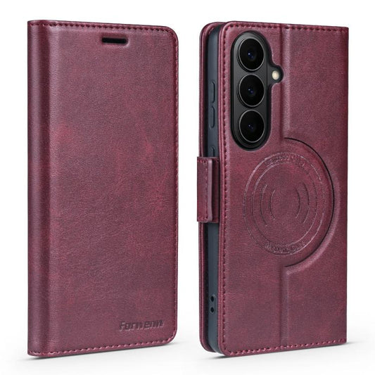 Forwenw F10 Dual-side Buckle Magnetic Vegan Leather Phone Case, For Galaxy S26+ 5G, For Galaxy S26 Ultra 5G, For Galaxy S26 5G, For Galaxy S25 5G, For Galaxy S25+ 5G, For Galaxy S25 Ultra 5G