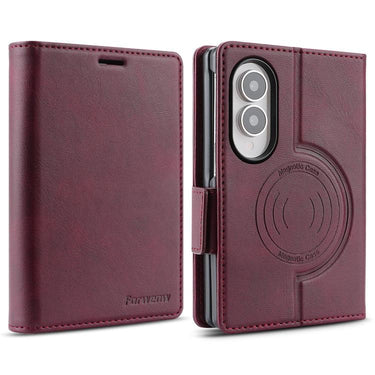 Forwenw F10 Dual-side Buckle Magnetic Vegan Leather Phone Case, For Galaxy Z Fold8 5G, For Galaxy Z Fold8 Ultra 5G, For Galaxy Z Fold7 5G, For Galaxy Z Fold6, For Galaxy Z Fold5, For Galaxy Z Fold4