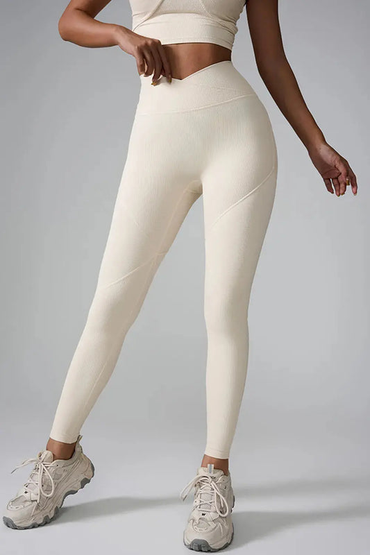 High Waist Active Leggings Ivory / XL