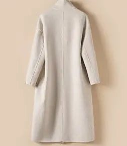 Long Stand-up Collar High-grade Double-sided Woolen Coat
