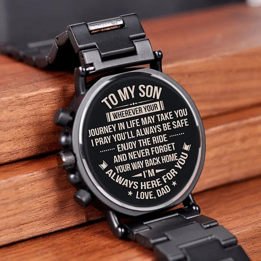 Men Watch Engrave Personal Engraving free Family Birthday Gift for Son Dad Husband Quartz Wristwatches Utrano