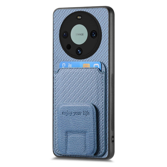 Carbon Fiber Card Bag Fold Stand Phone Case, For Honor 60 Pro, For Honor 60, For Honor 50, For Honor 50 SE