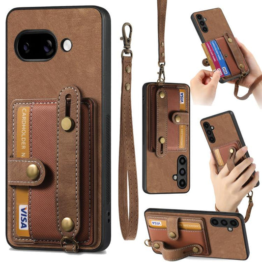 Retro Cross Wristband Wallet Leather Back Phone Case, For Google Pixel 9a, For Google Pixel 9 Pro XL, For Google Pixel 10 / 10 Pro, For Google Pixel 9 / 9 Pro