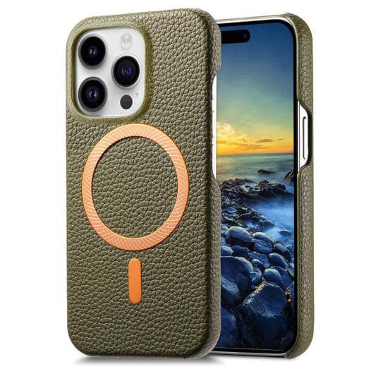 Litchi Texture Brushed MagSafe PU Back Cover Phone Case, For iPhone 14, For iPhone 14 Pro, For iPhone 14 Pro Max