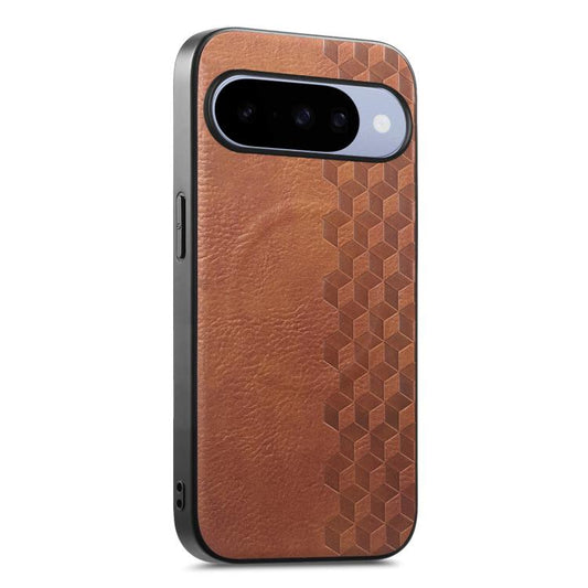 3D Cubic Grid Pressed Magnetic PU Back Cover Phone Case, For Google Pixel 11 Pro XL, For Google Pixel 11, For Google Pixel 11 Pro, For Google Pixel 10 Pro XL, For Google Pixel 10 / 10 Pro