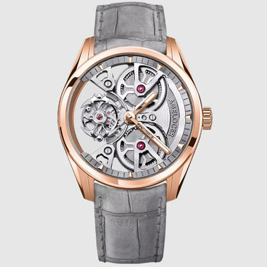 AGELOCER Men's Luxury Skeleton Manual Mechanical Watch Manta Tourbillon Free-sprung Balance Birthday Gift