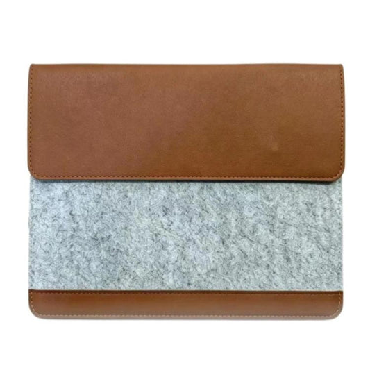 Felt Laptop Sleeve Bag PU Leather Cover Envelope Case Magnetic Closure, 14-15.4 inch, 13-14 inch