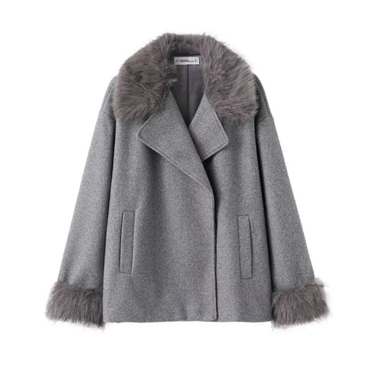 Women's Mid-length Hooded And Belted Wool Cape Coat