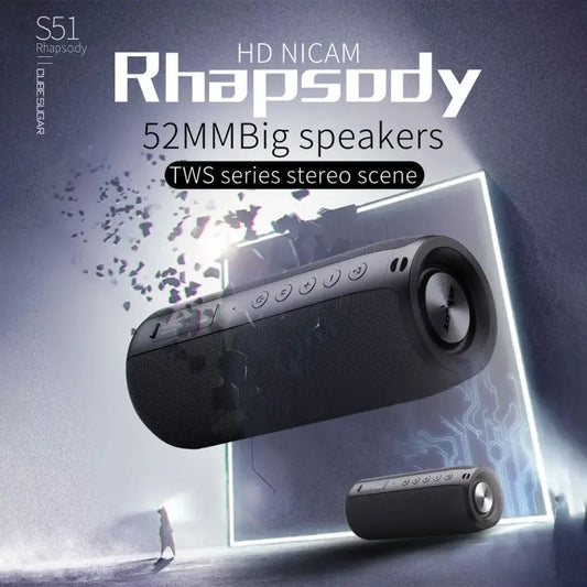 ZEALOT S51 Portable Stereo Bluetooth Speaker with Built-in Mic, Support Hands-Free Call & TF Card & AUX, S51 Utrano