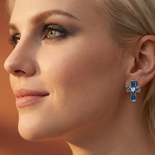 Gothic Cross Heart Earrings