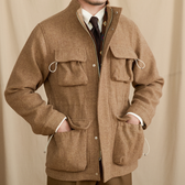 Men's Wool Coat With Stand-Up Collar Retro-Style Heavyweight Warm Jacket  