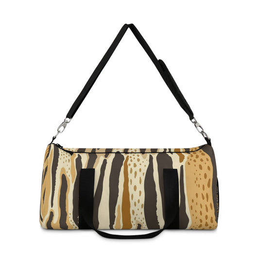 Animal Print Duffel Bag — Safari Stripe Travel Gym Bag  